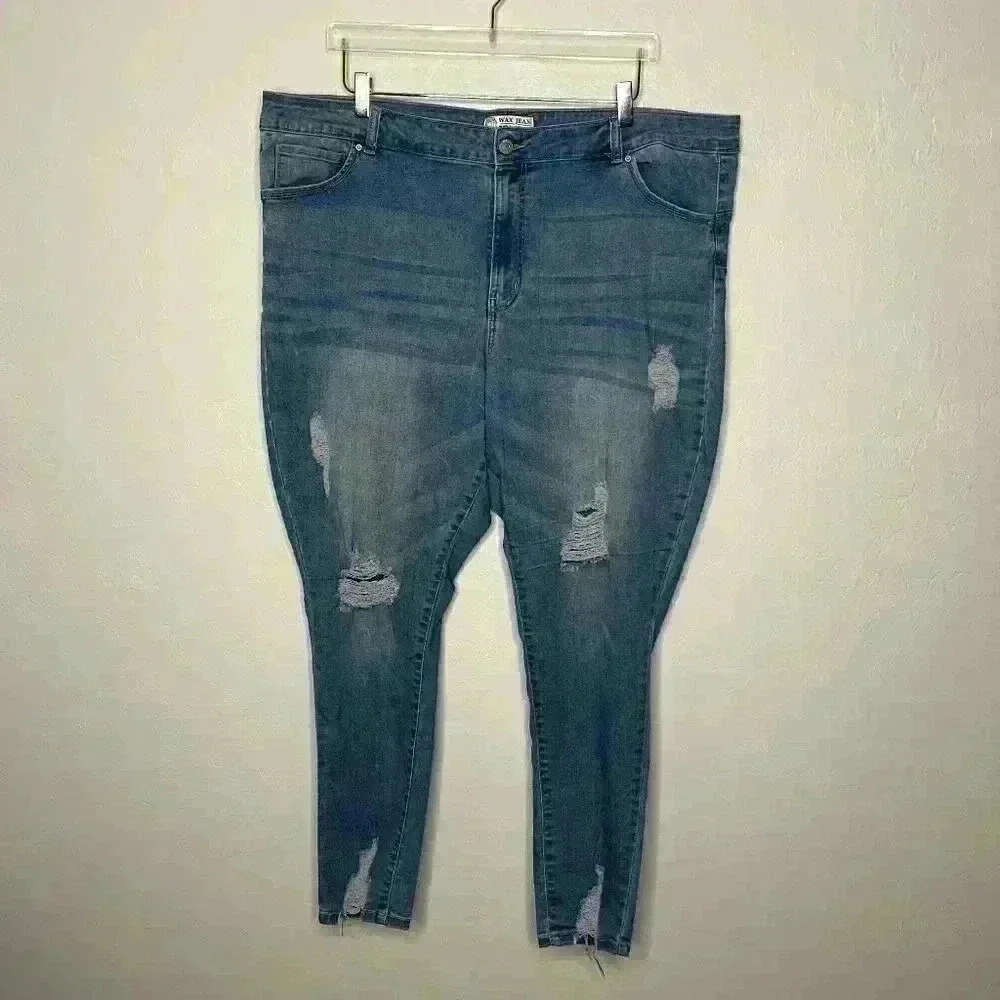 Wax Jean Butt, I Love You Distressed Skinny Jean 24 #60